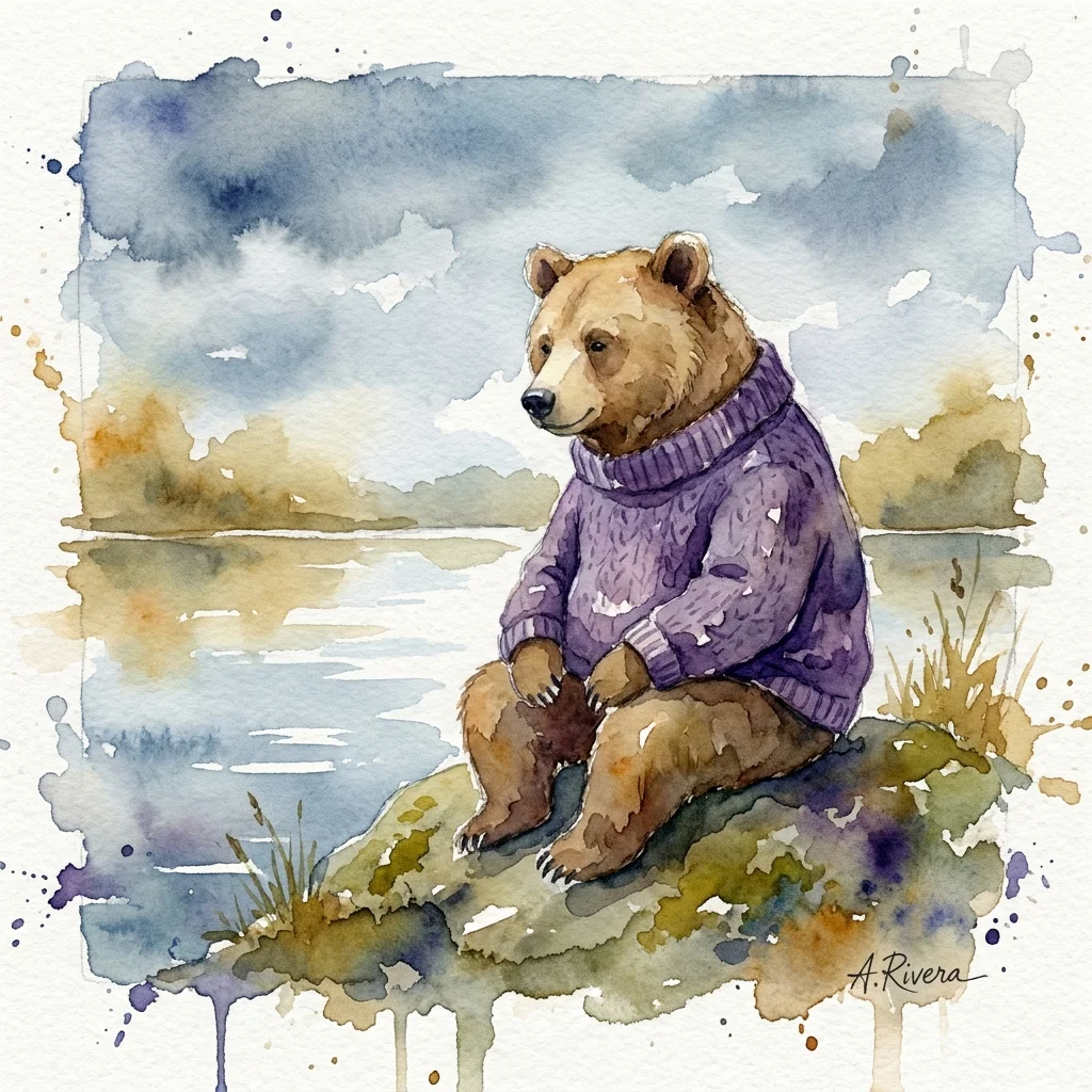 Watercolor painting style AI art with soft washes