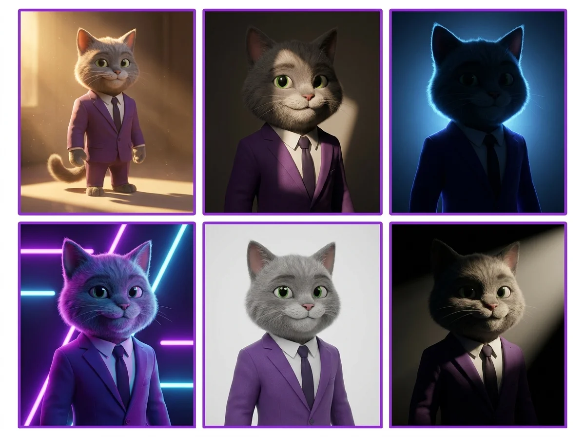 AI image with no lighting keywords versus proper lighting setup comparison