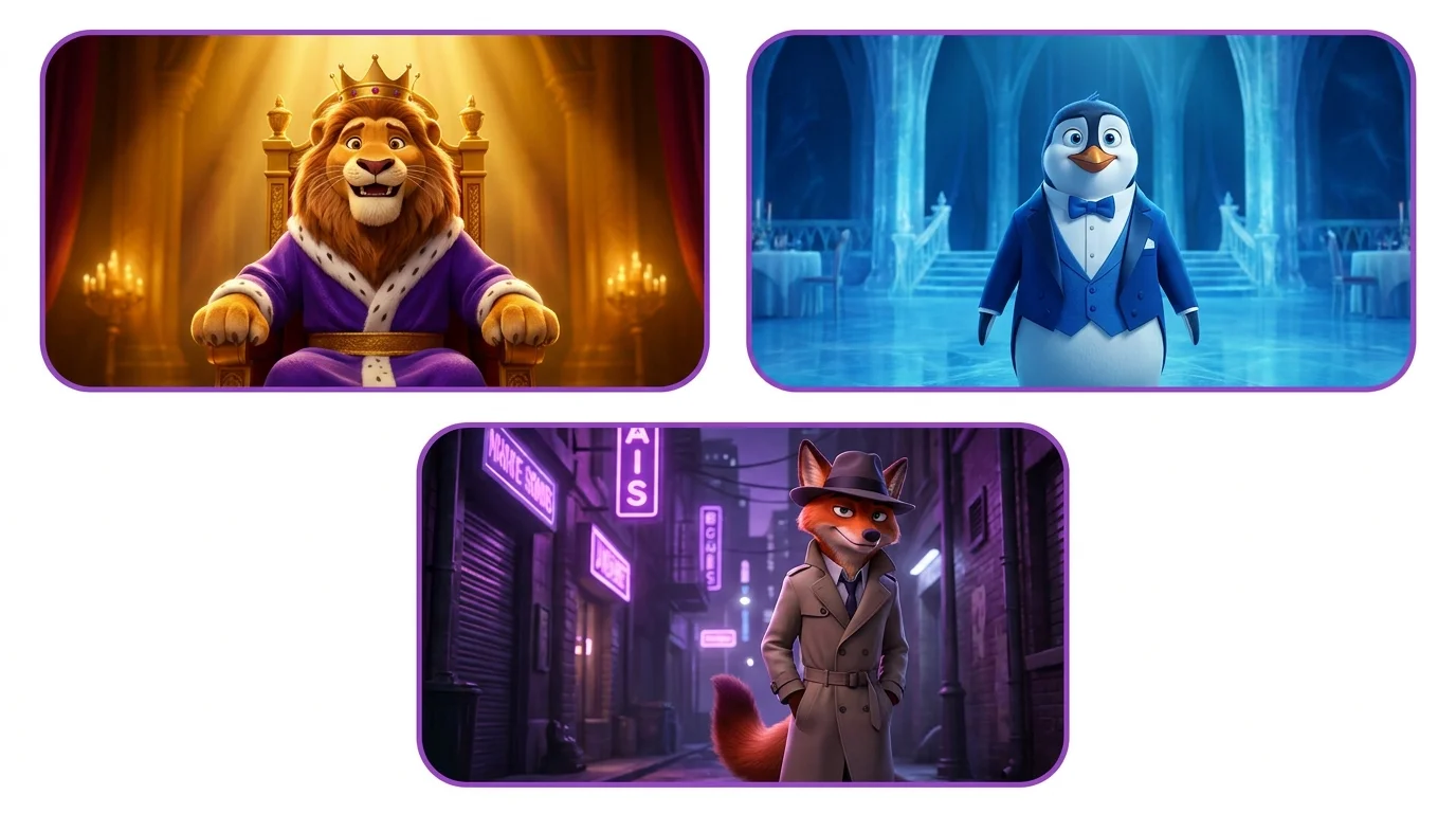 Three ChatGPT DALL-E example outputs in different art styles
