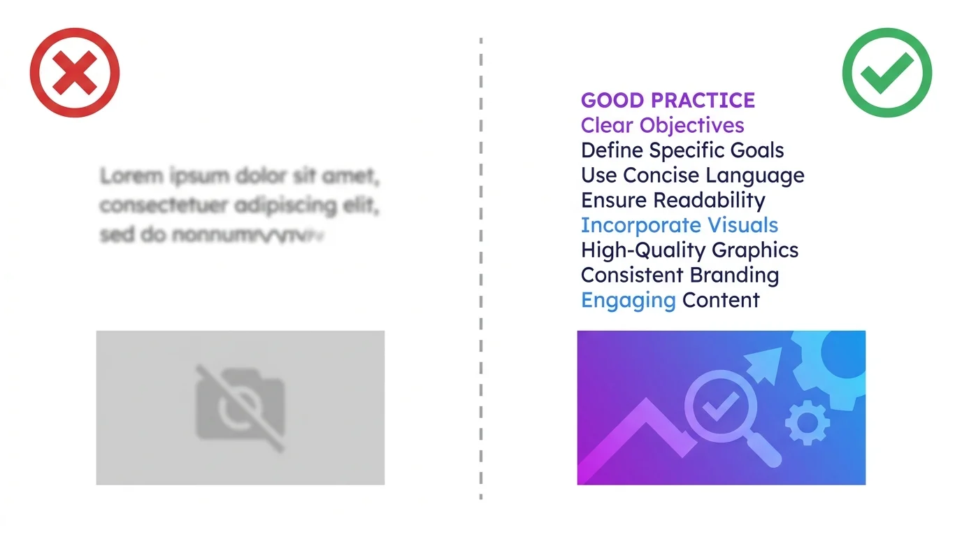 Before and after prompt comparison showing improvement with keywords