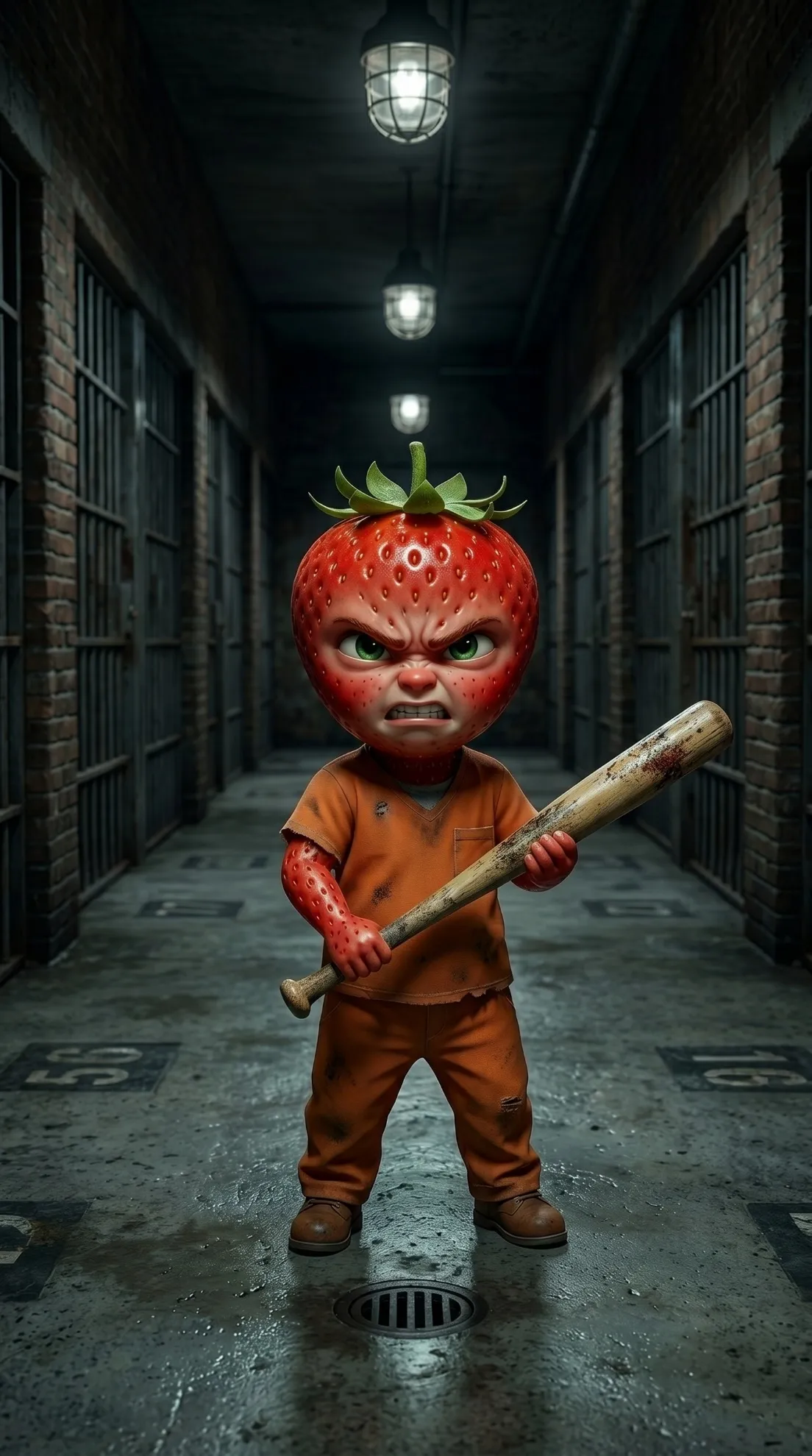 Pushed Overboard AI story Baby Strawberry revenge baseball bat prison 3D Pixar style