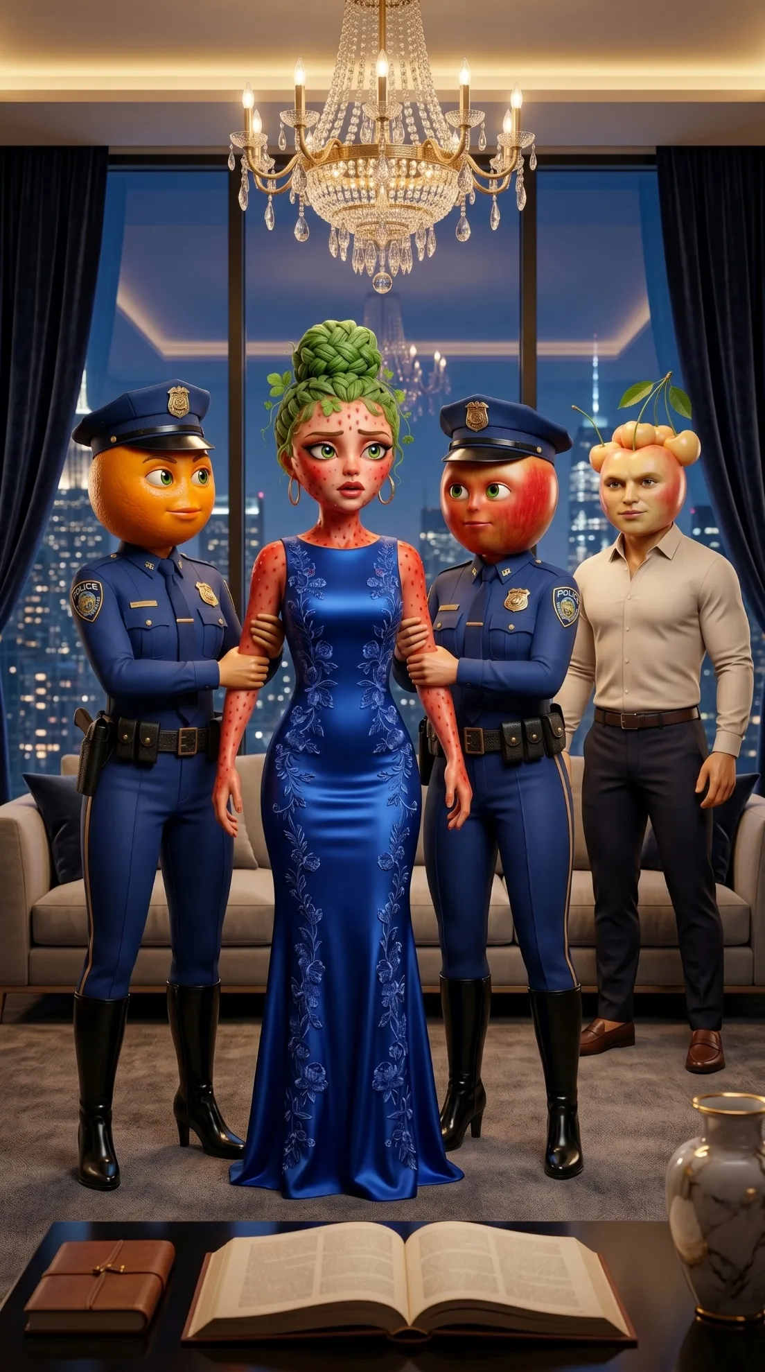 The Sudden Arrest - The Acid Ambush AI image prompt 3D Pixar style scene 18
