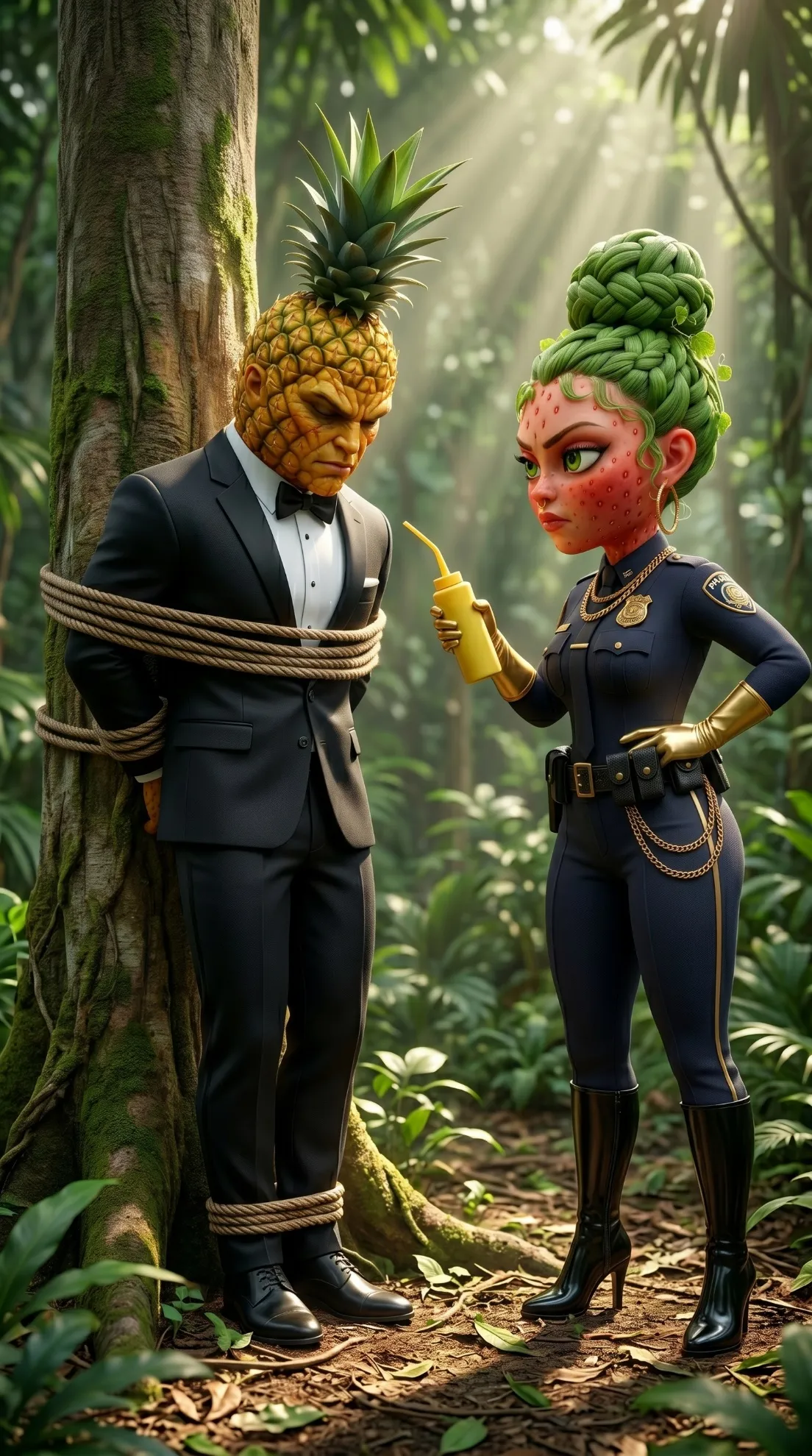 The Final Threat - The Acid Ambush AI image prompt 3D Pixar style scene 5