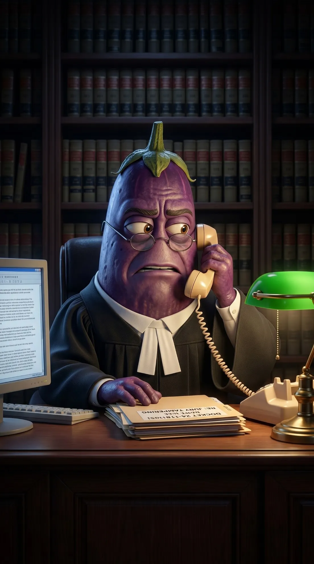 The Corrupt Verdict AI story Pineapple villain luxury office 3D Pixar style