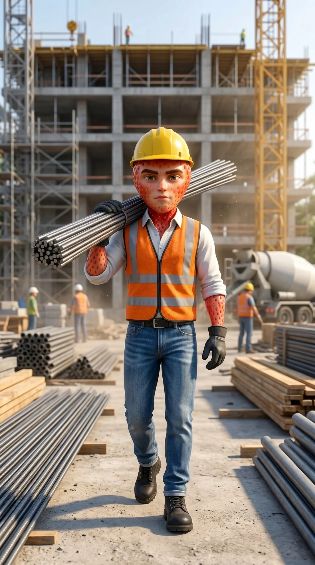 The Child at Work - The Kitchen Inferno AI image prompt 3D Pixar style scene 12