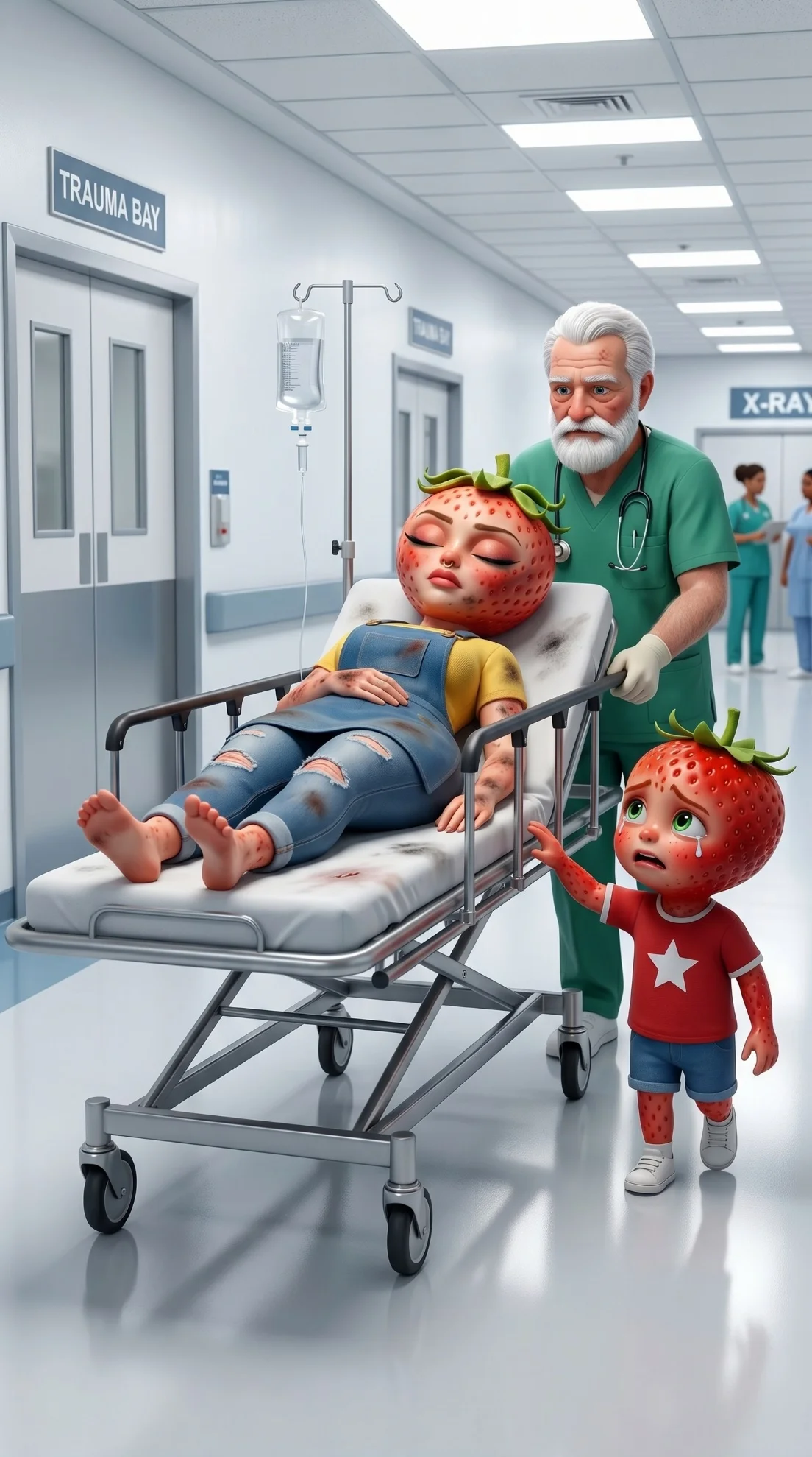 The Hospital Rush - The Kitchen Inferno AI image prompt 3D Pixar style scene 6