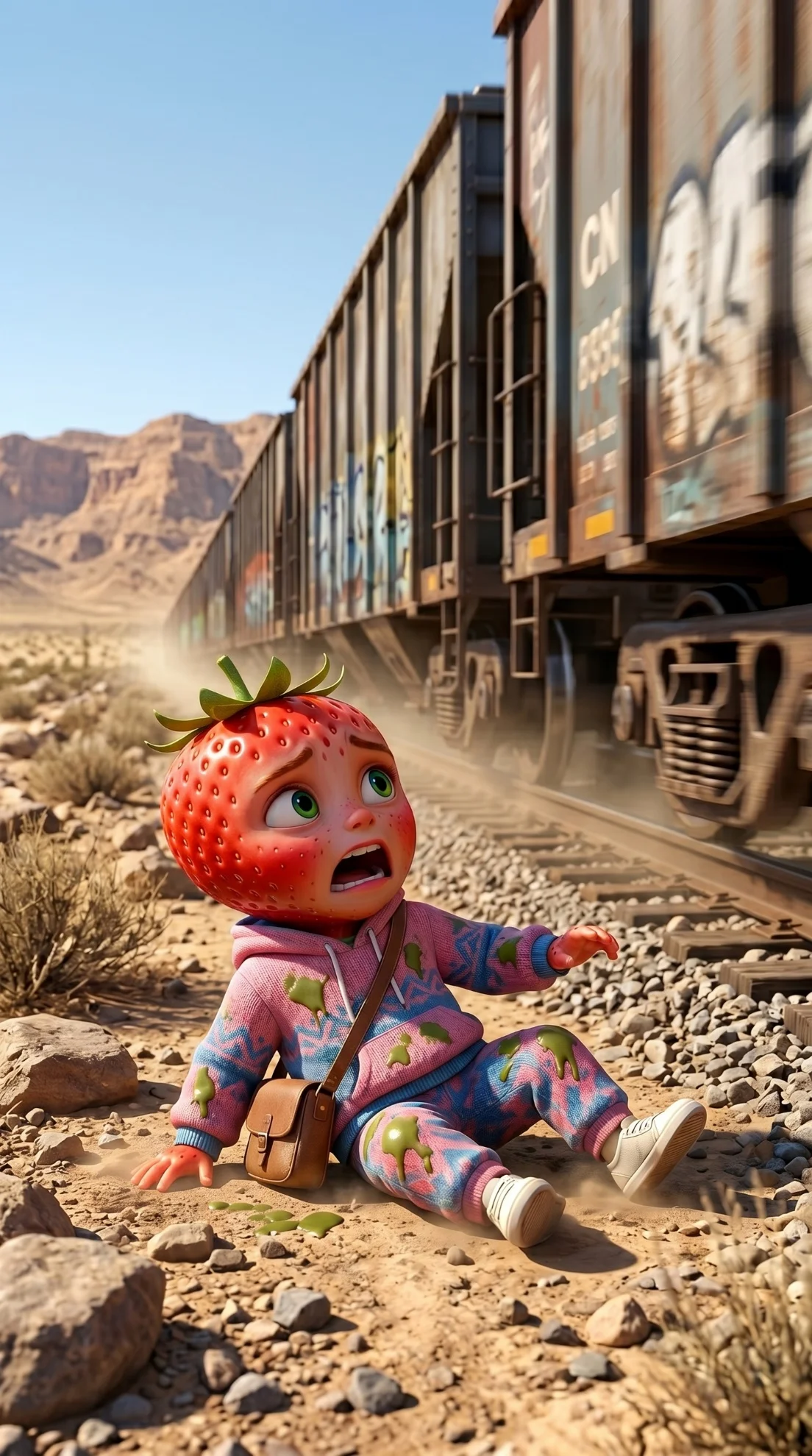 The Dusty Fall - The Lost Strawberry Kid AI image prompt scene 5