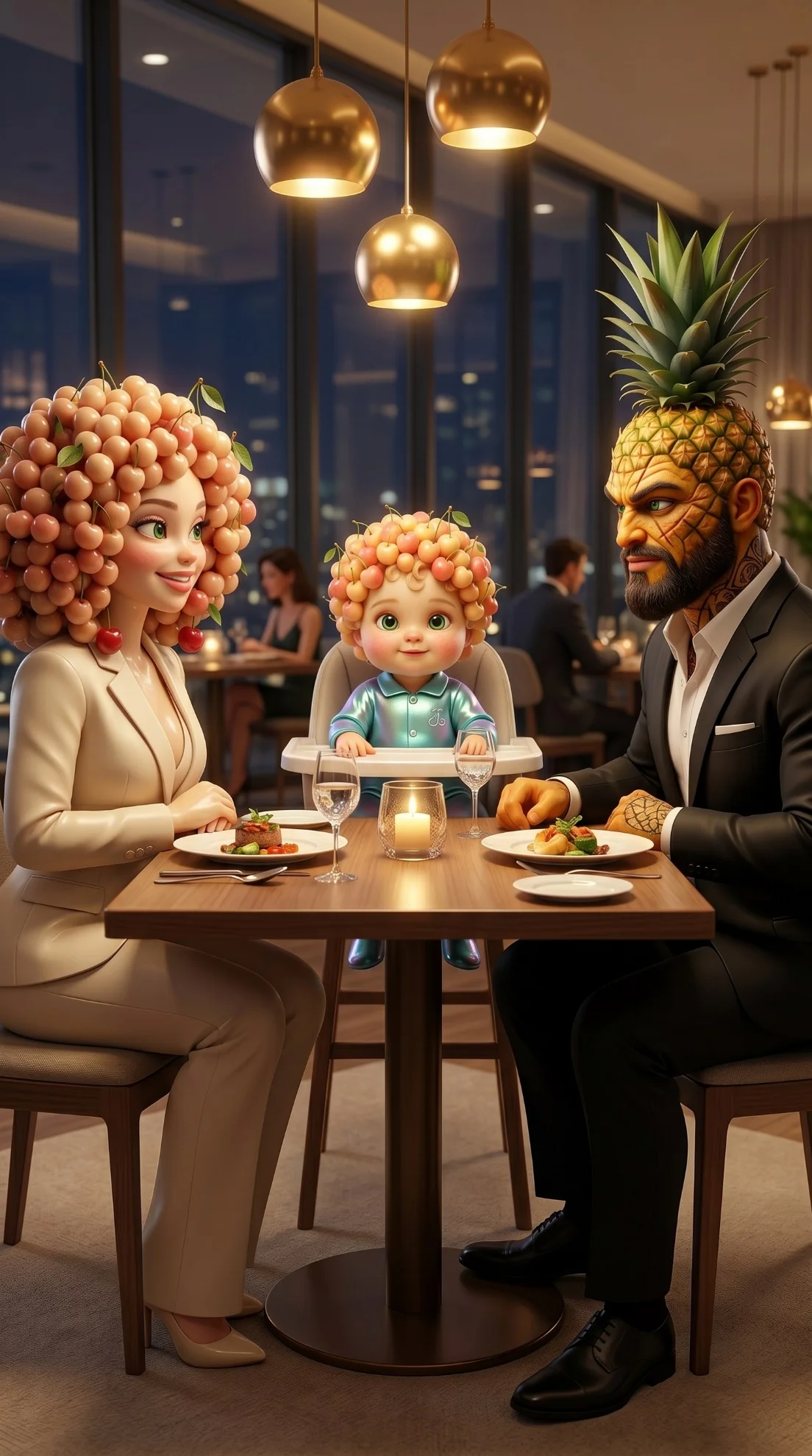 The Serpent's Miracle AI story family dinner 3D Pixar style
