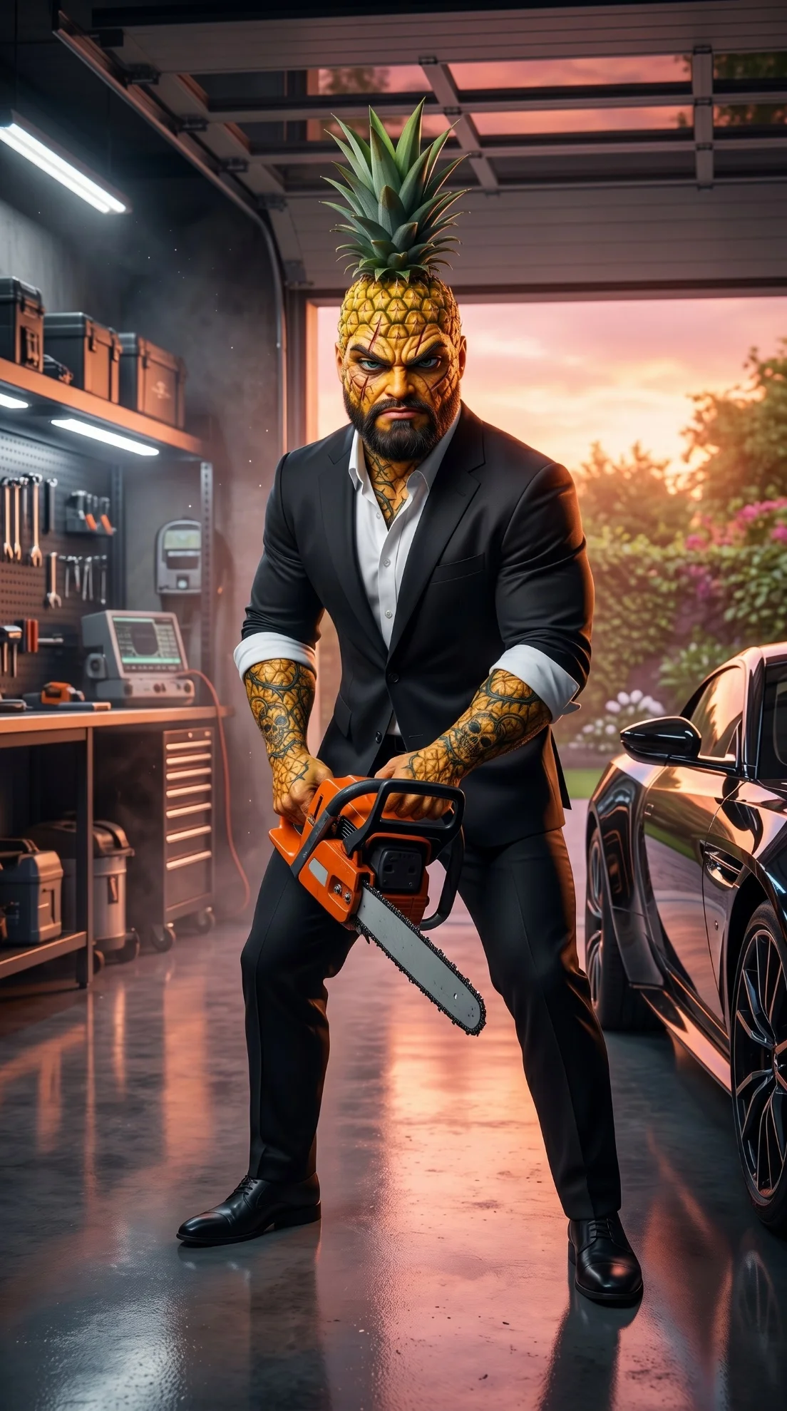 The Chainsaw - The Serpent's Miracle AI image prompt 3D Pixar style scene 4