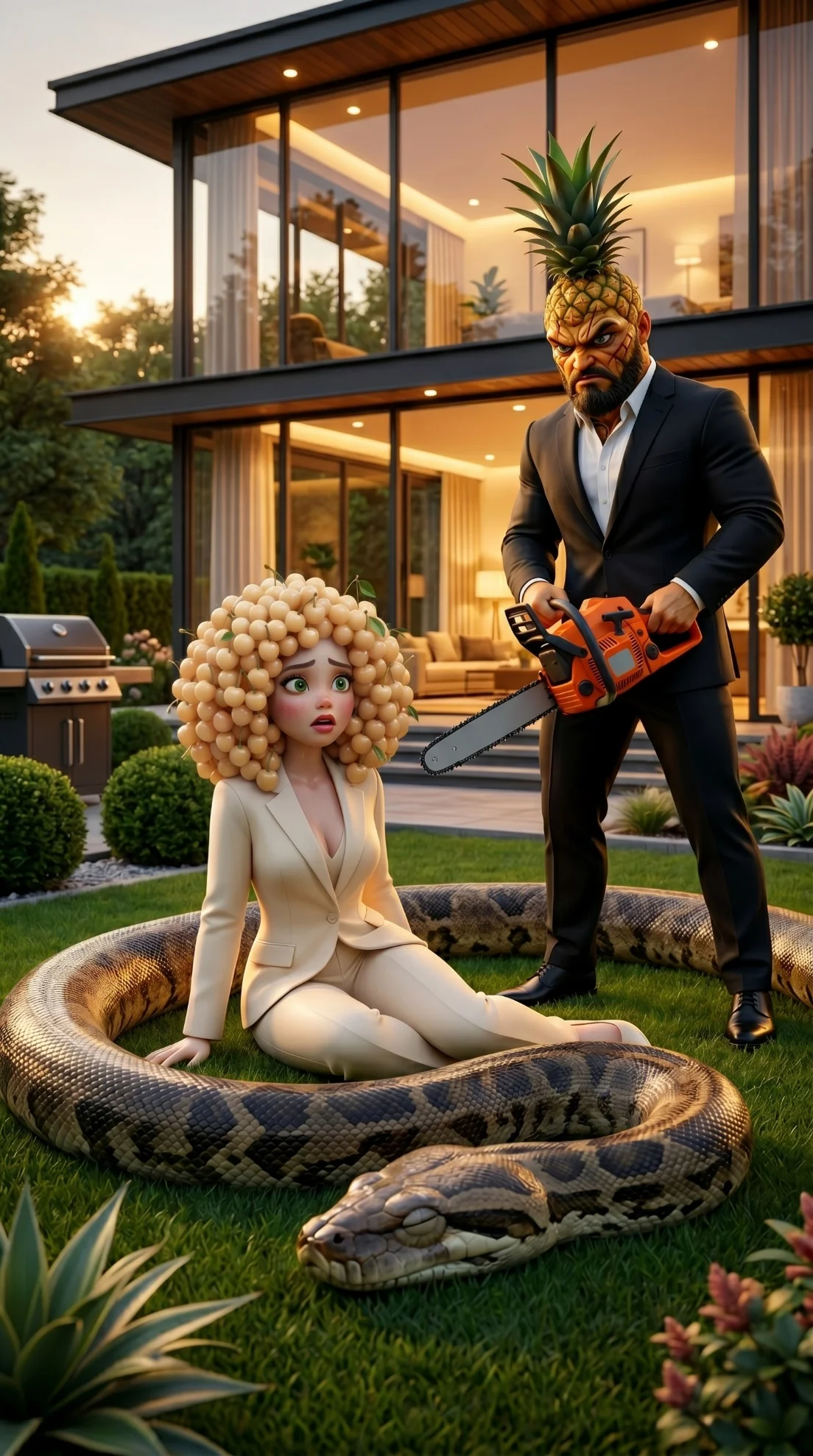 The Horror Inside - The Serpent's Miracle AI image prompt 3D Pixar style scene 6